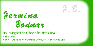 hermina bodnar business card