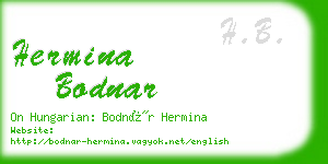 hermina bodnar business card